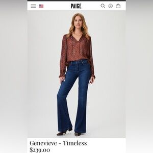 PAIGE Genevieve high waist flare jeans, size 27